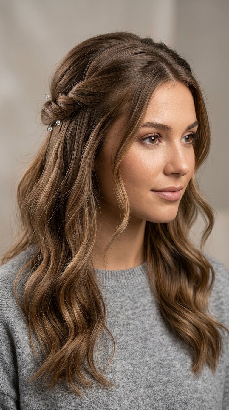 Minimalist Twisted Half-Up Style