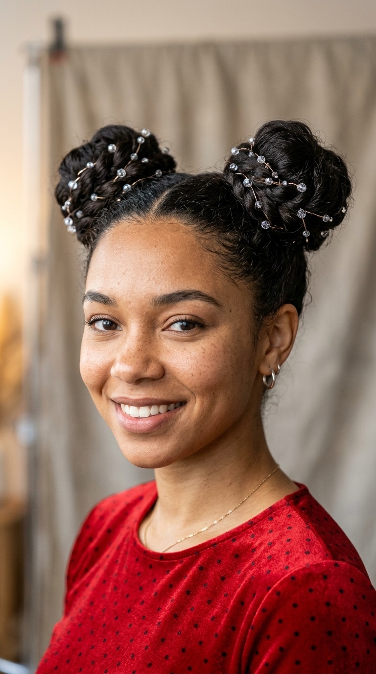 Minnie Mouse Polished Double Buns