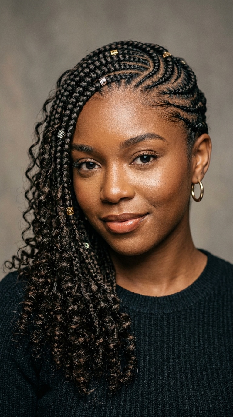 Mixed Texture Goddess Lemonade Braids