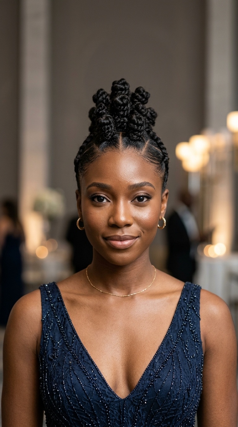 Modern Bantu Knot Mohawk
