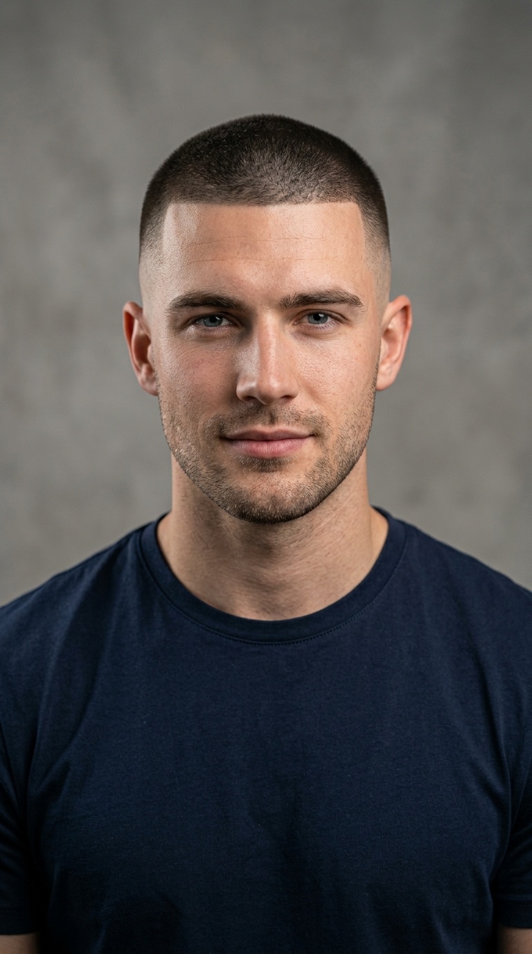 Modern Buzz Cut with Fade