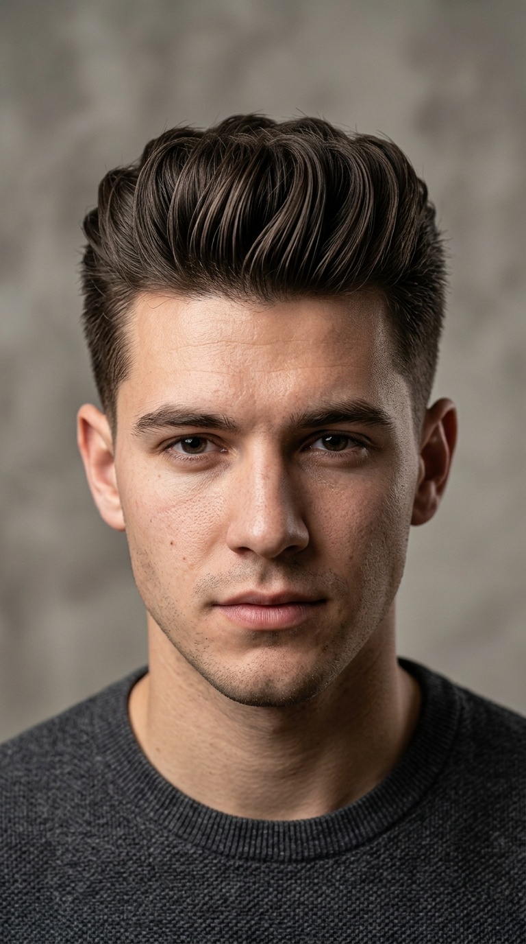 Modern Pompadour with Matte Finish