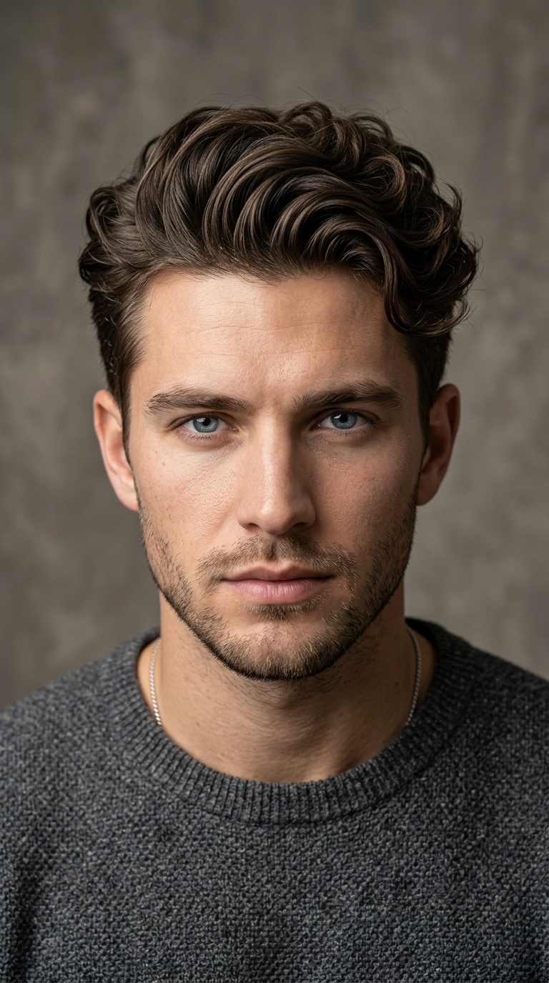Modern Quiff for Wavy Hair