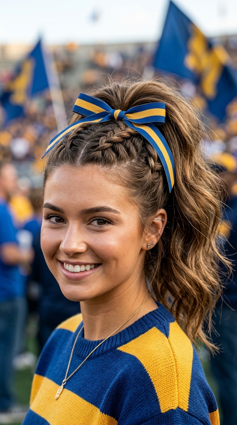 Mohawk Braid into a Bow-Tied Pony