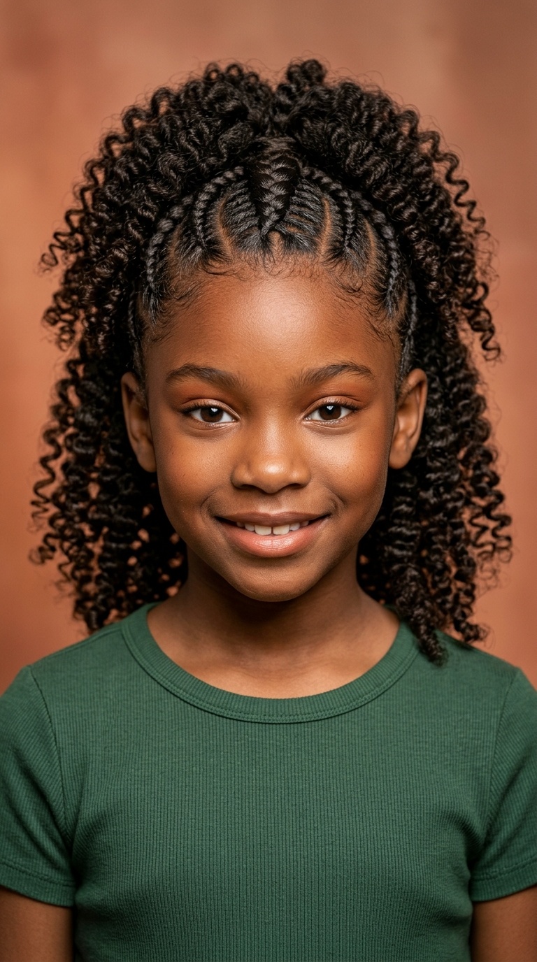 Mohawk Braid with Curly Ends