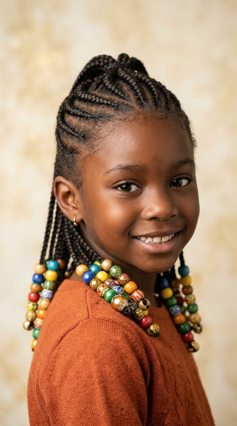 Mohawk Braids with Heavy Beaded Ends
