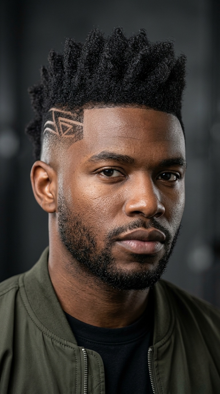 Mohawk Fade with Design