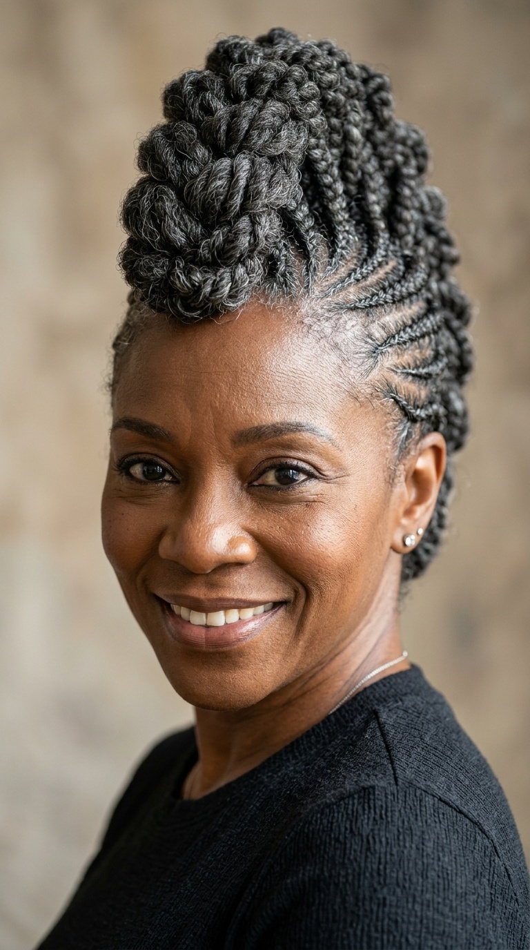 Mohawk-Inspired Braided Updo