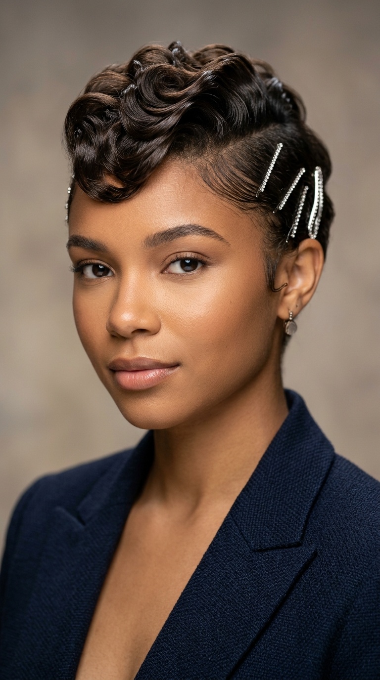 Mohawk Style Waves with Side Pinning