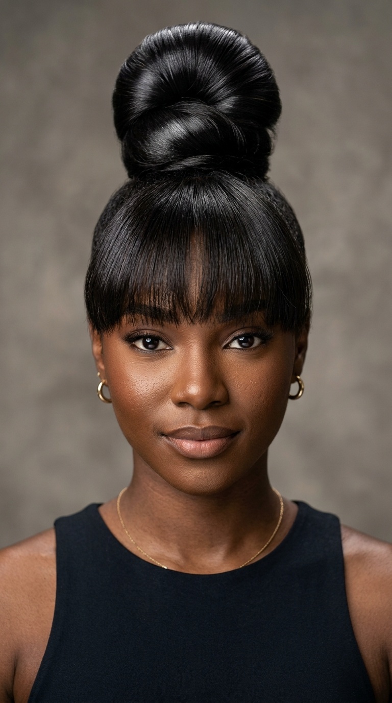 Molded Top-Knot with Bangs