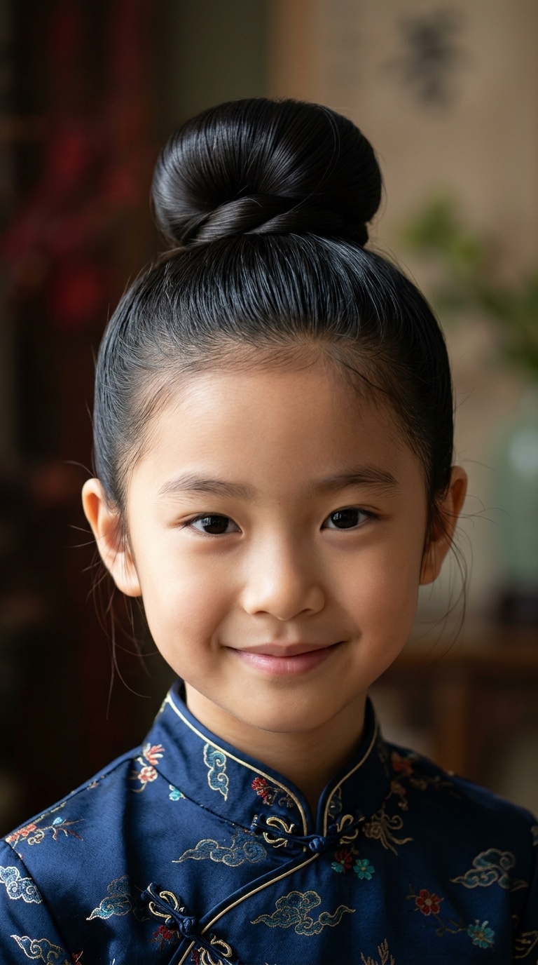 Mulan’s Sleek Polished Top Knot