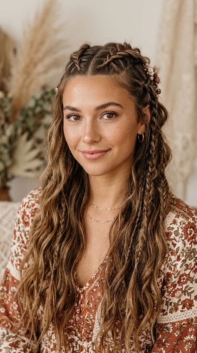 Multi-Braid Half-Up Style