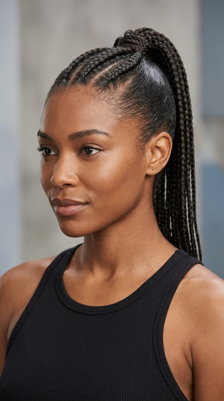 Multi-Braid Mohawk Ponytail