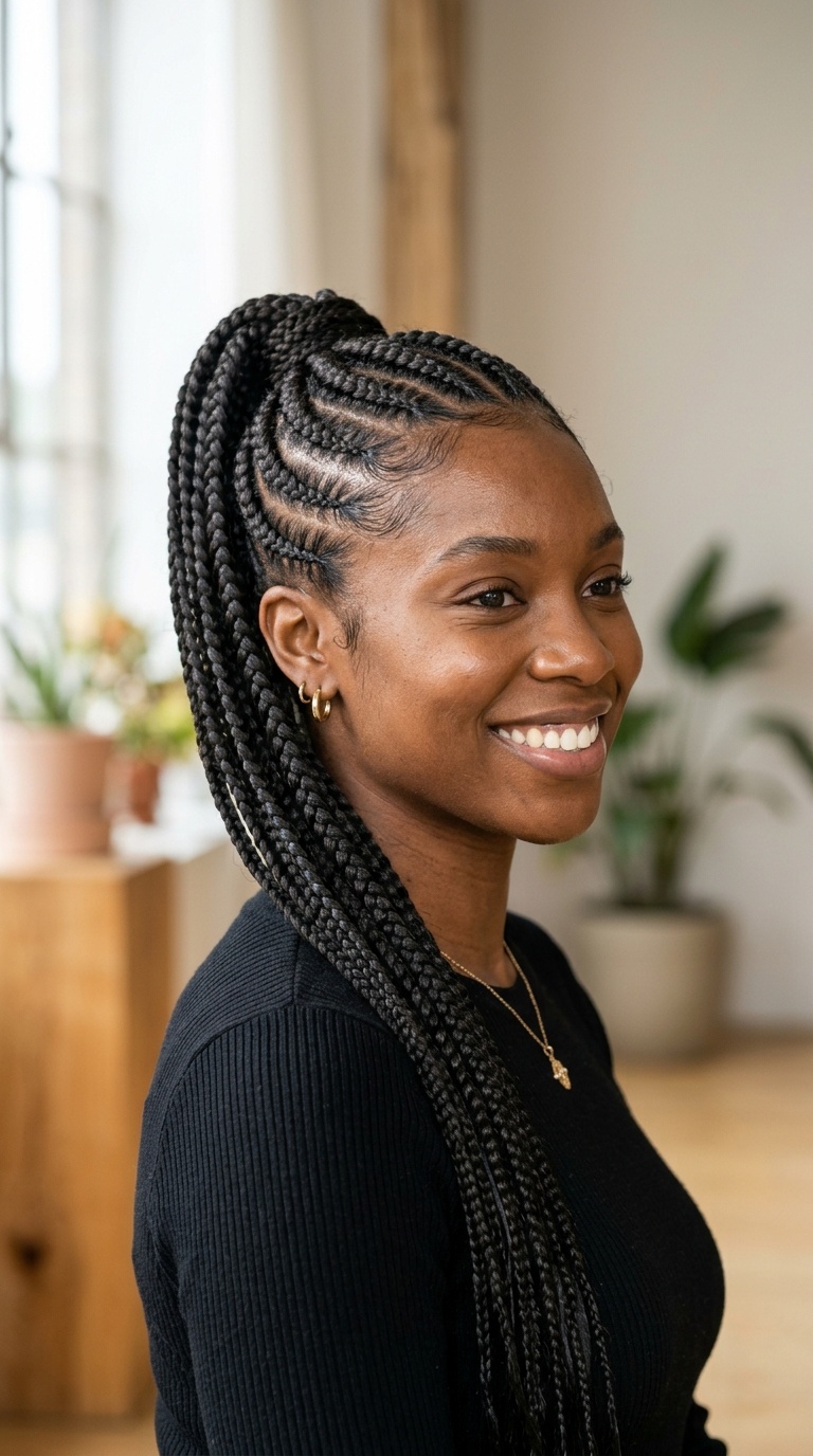 Multi-Braid Sleek Ponytail