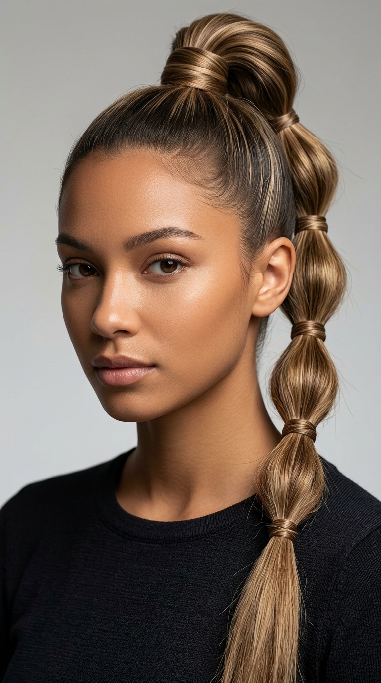 Multi-Sectioned Wrapped Ponytail