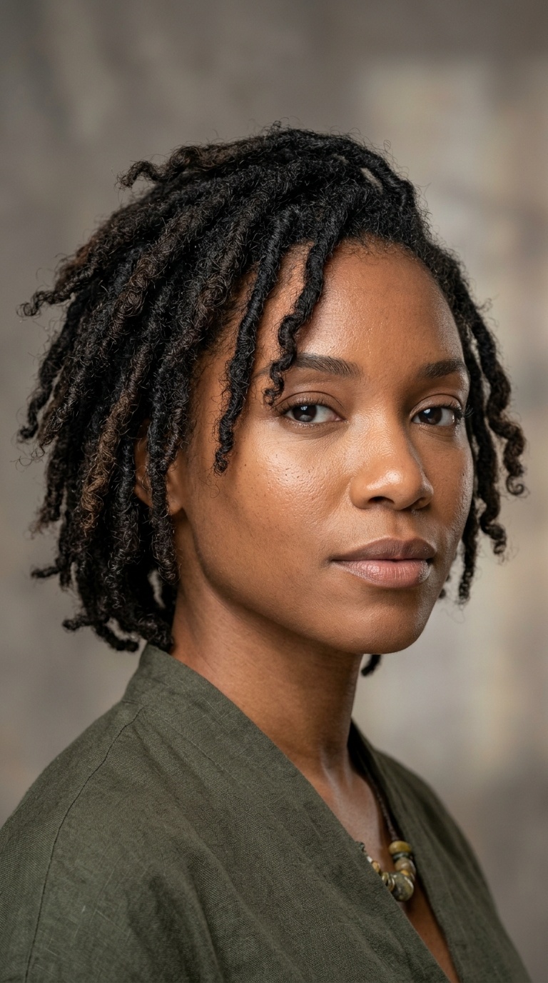 Multi-Textured Freeform Short Locs