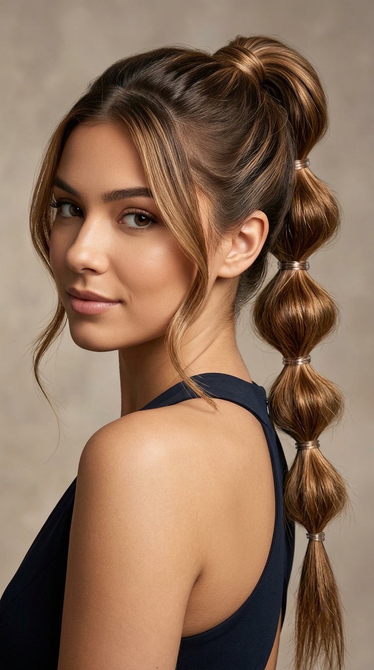 Multi-Tiered Bubble Ponytail