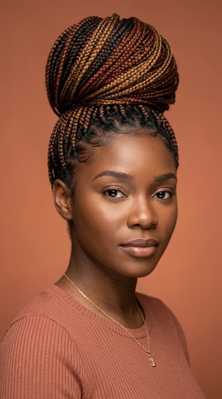 Multi-Tonal Braided High Bun