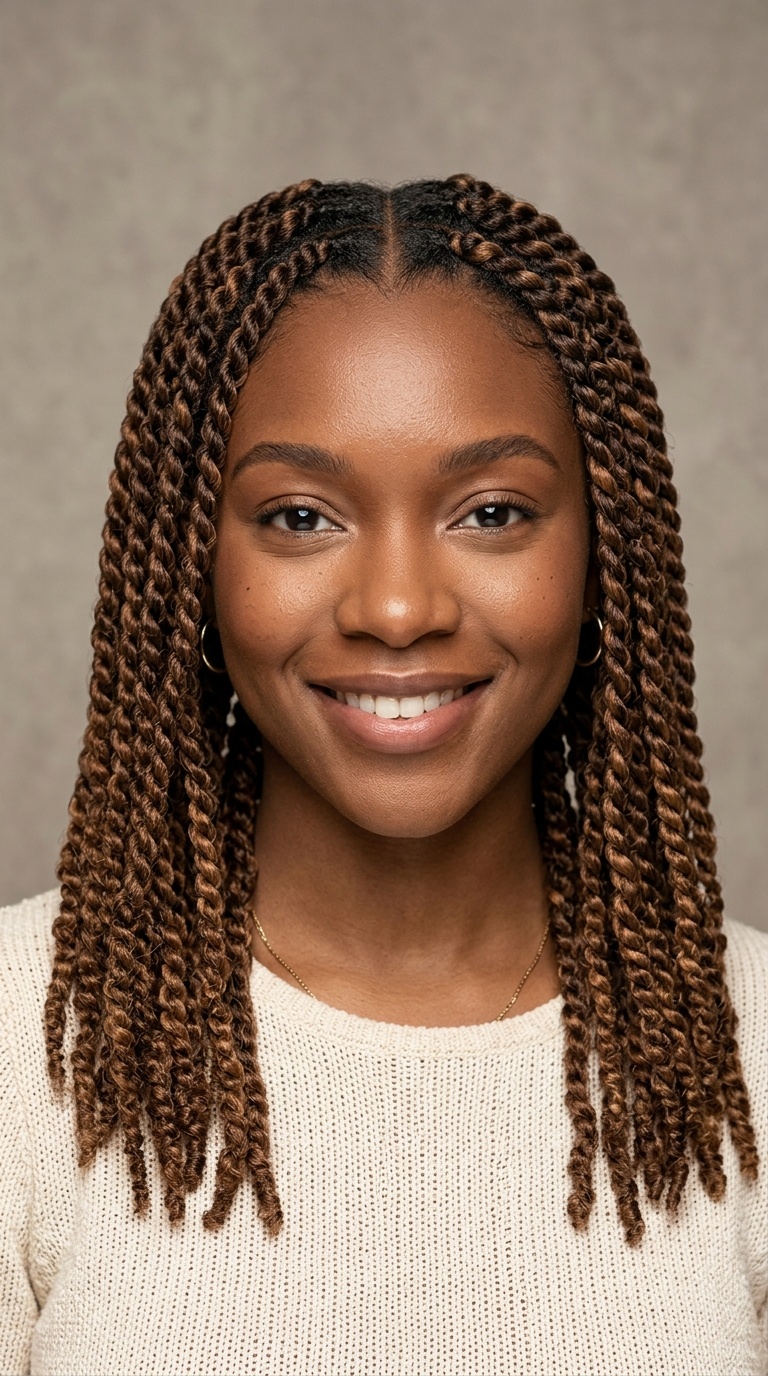 Multi-Tonal Medium Brown Twists