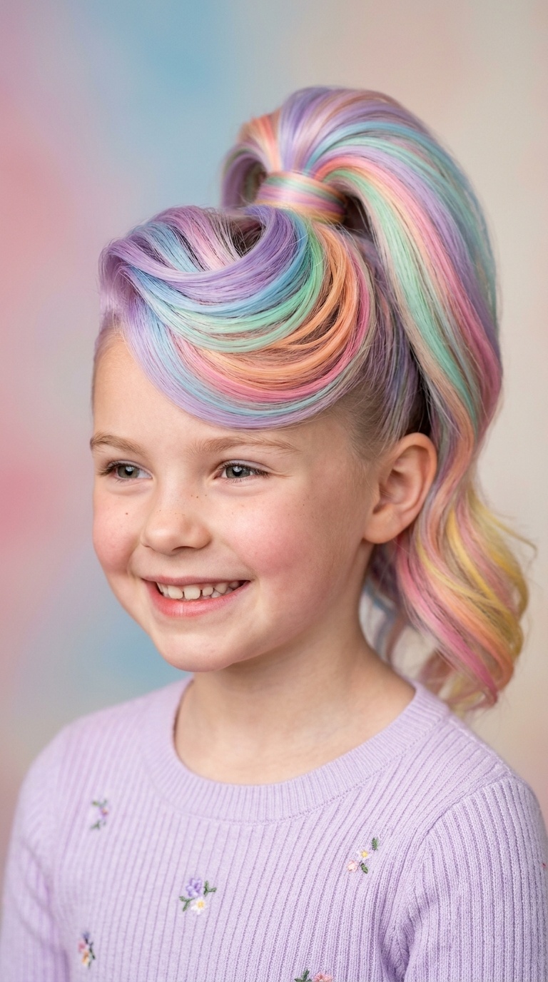 Multicolored Pastel High Swoop