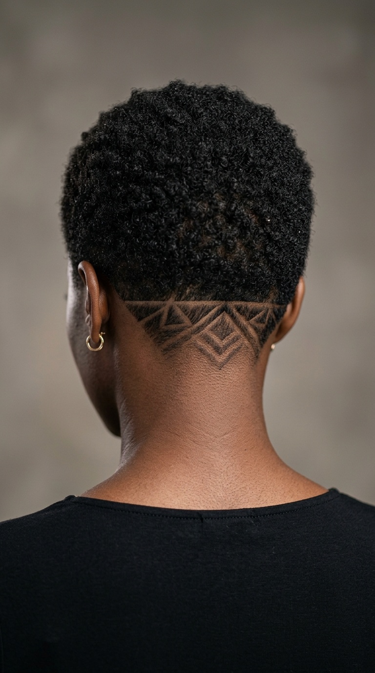 Nape Undercut with Geometric Lines