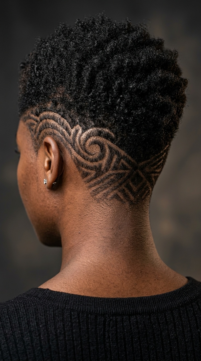 Nape Undercut with Intricate Designs