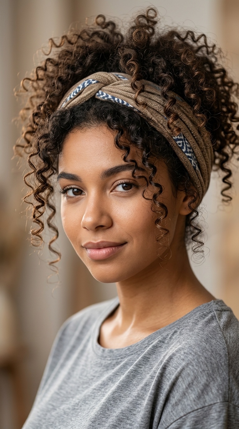 Natural Curls with a Headband