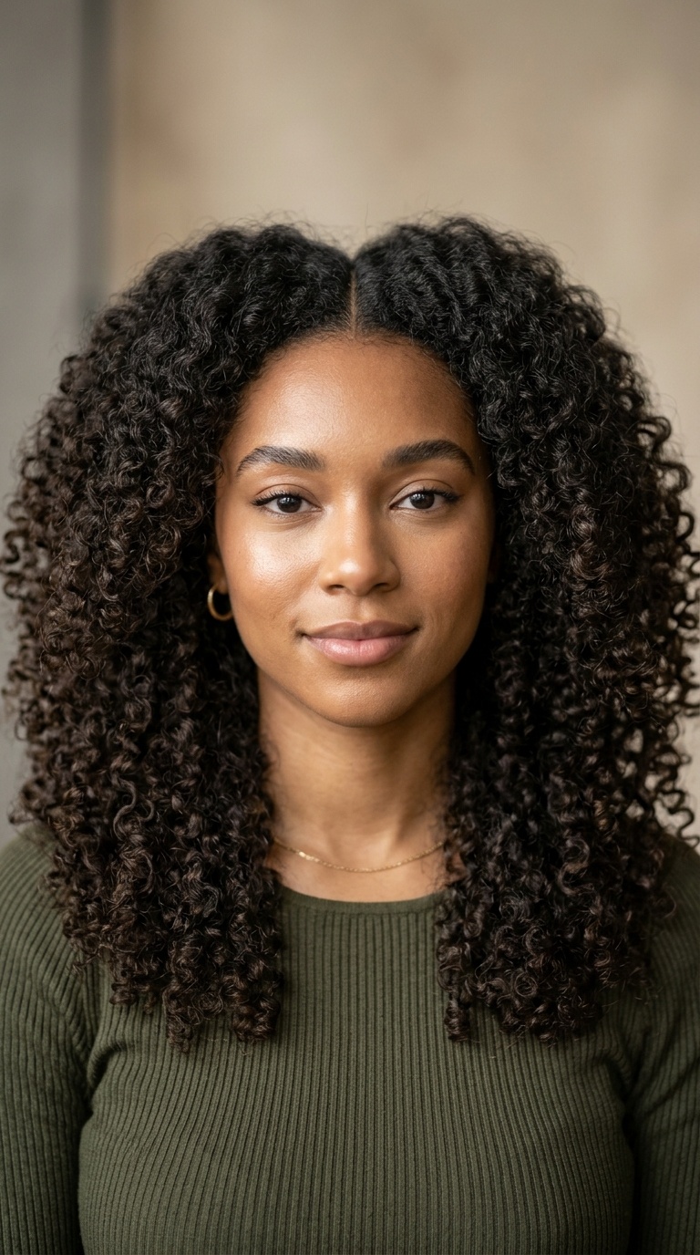 Natural Curls with Crown Volume