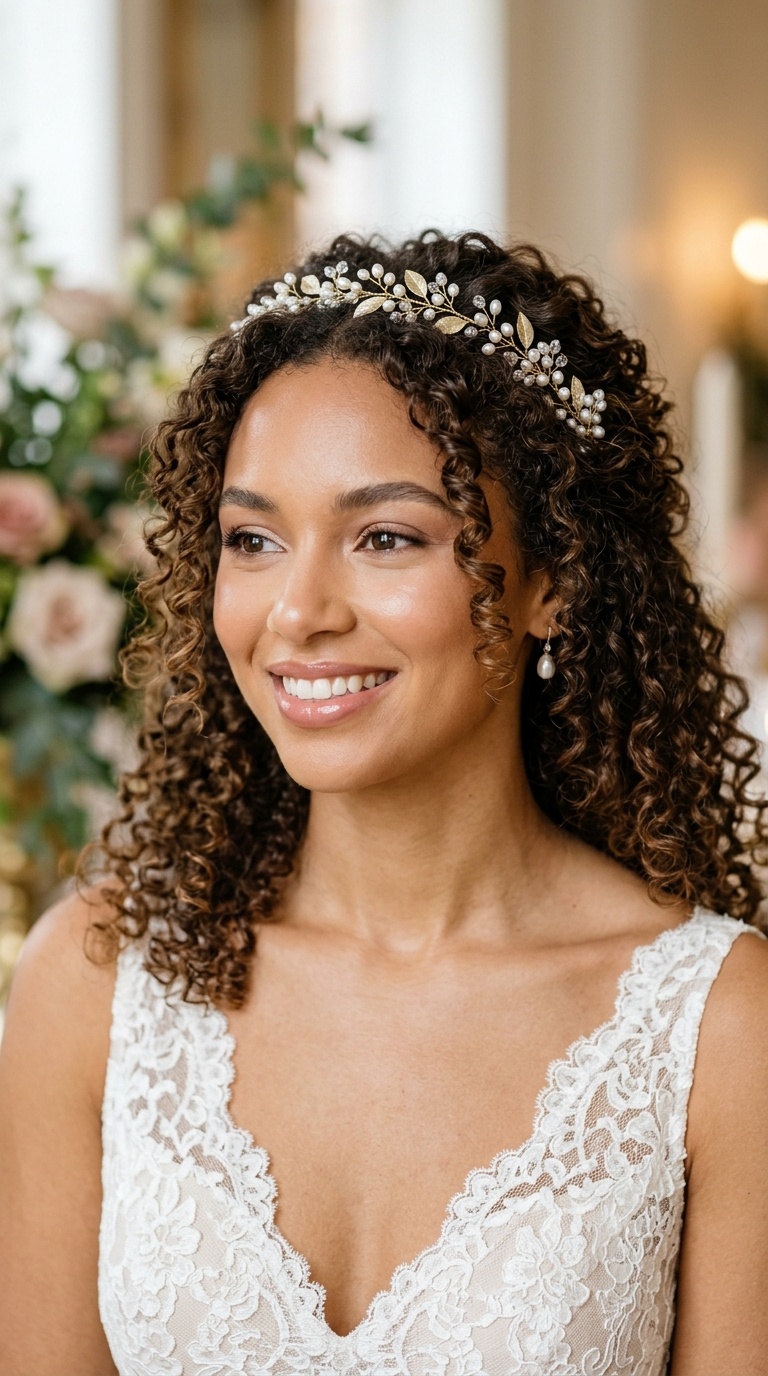 Natural Curls with Dainty Headband