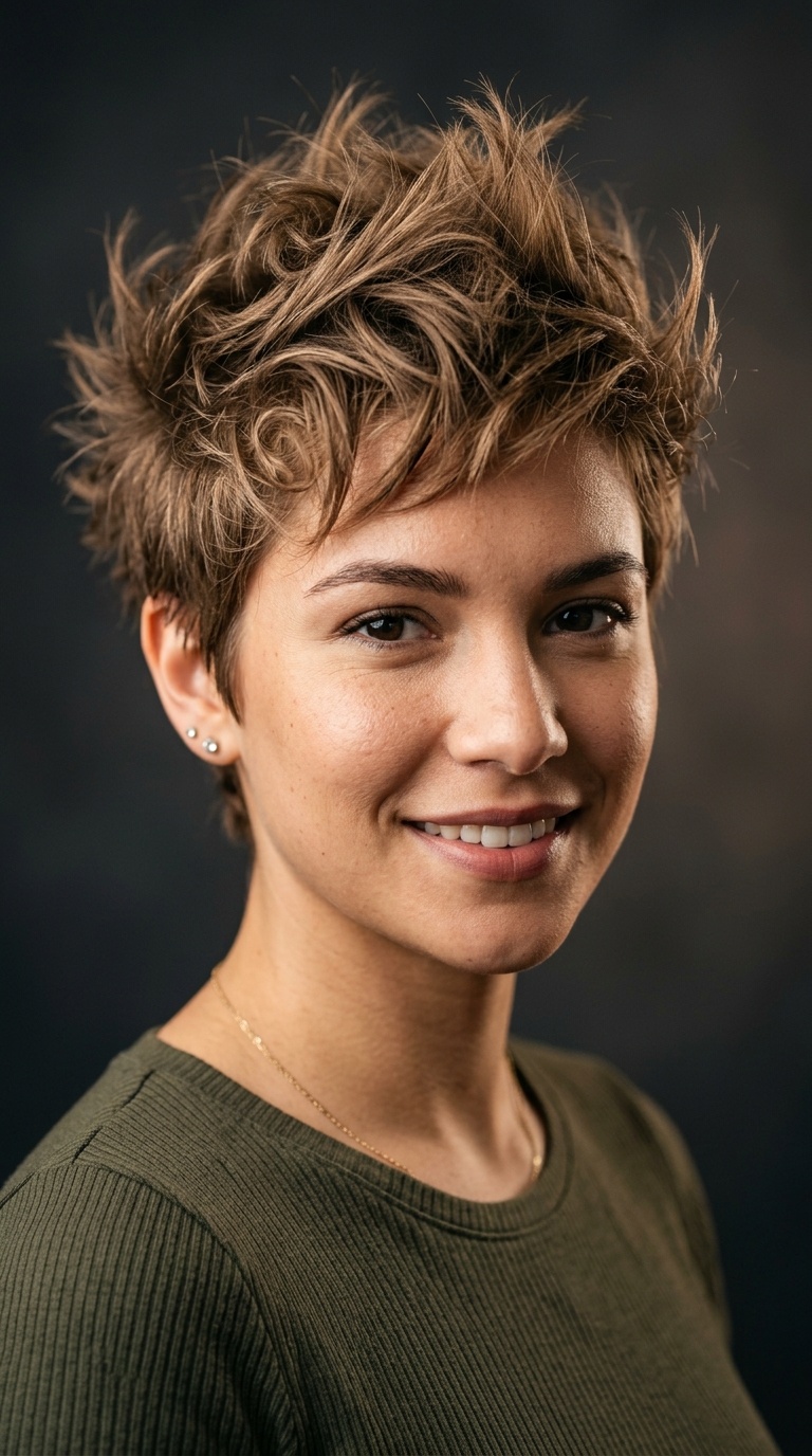 Natural Texture Spiky Pixie