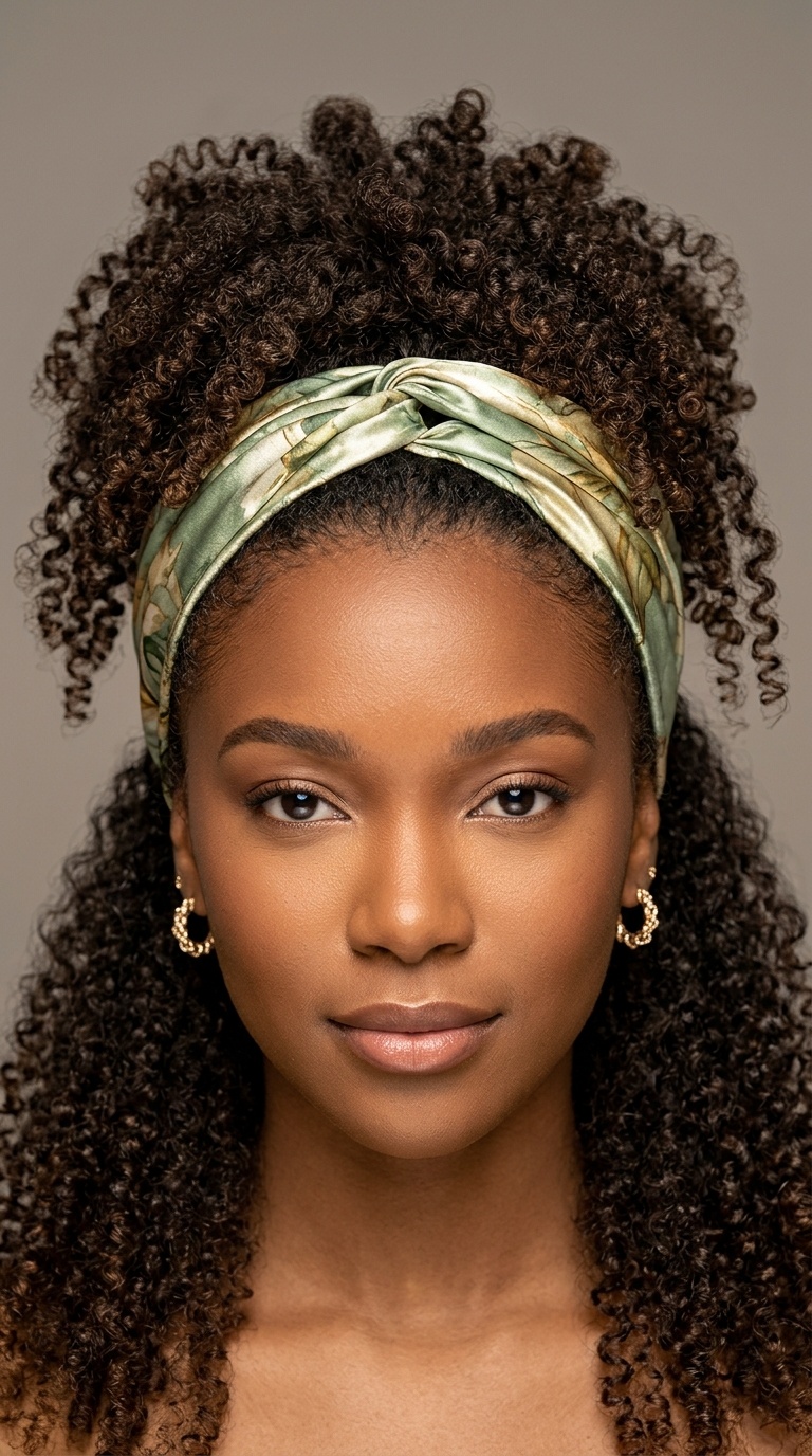 Natural Texture with a Silk Headband