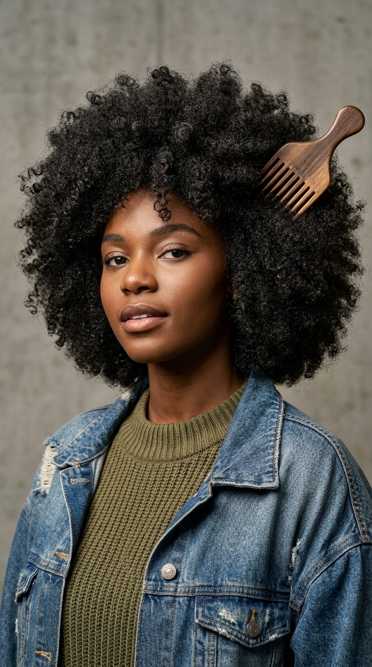Natural Texture with an Afro Pick