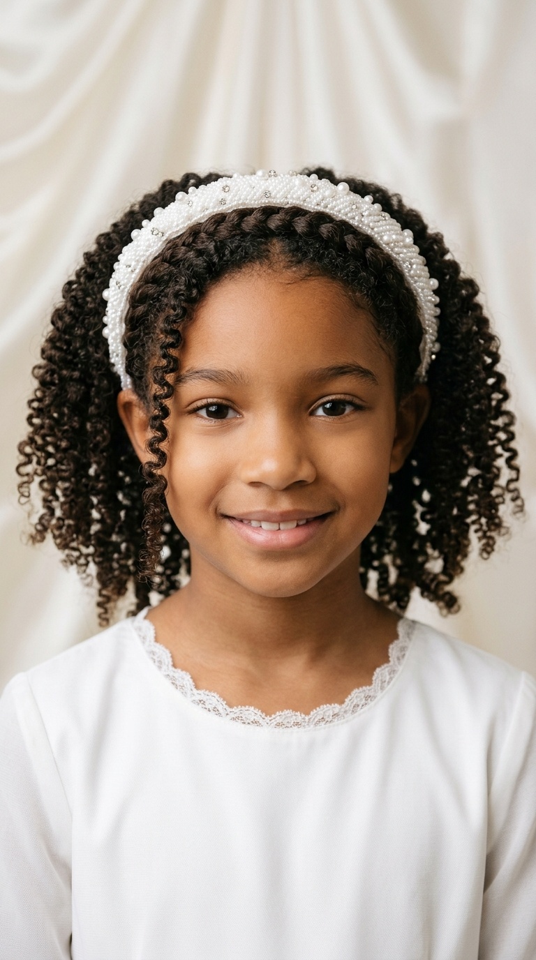 Natural Texture with Beaded Headband