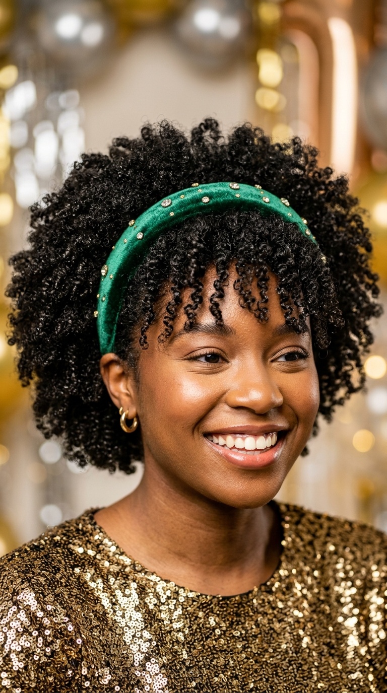 Natural Texture with Velvet Headband