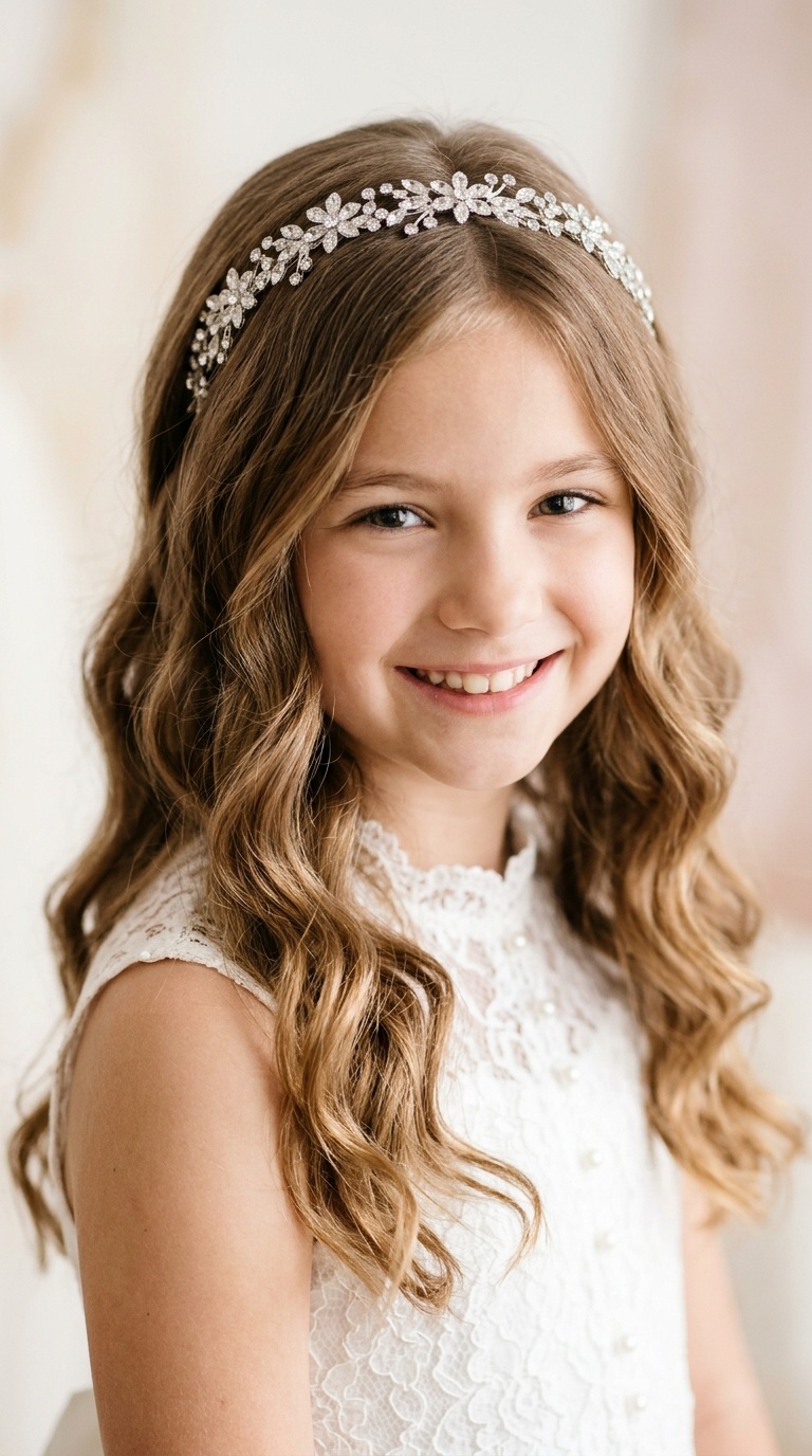 Natural Waves with a Rhinestone Headband