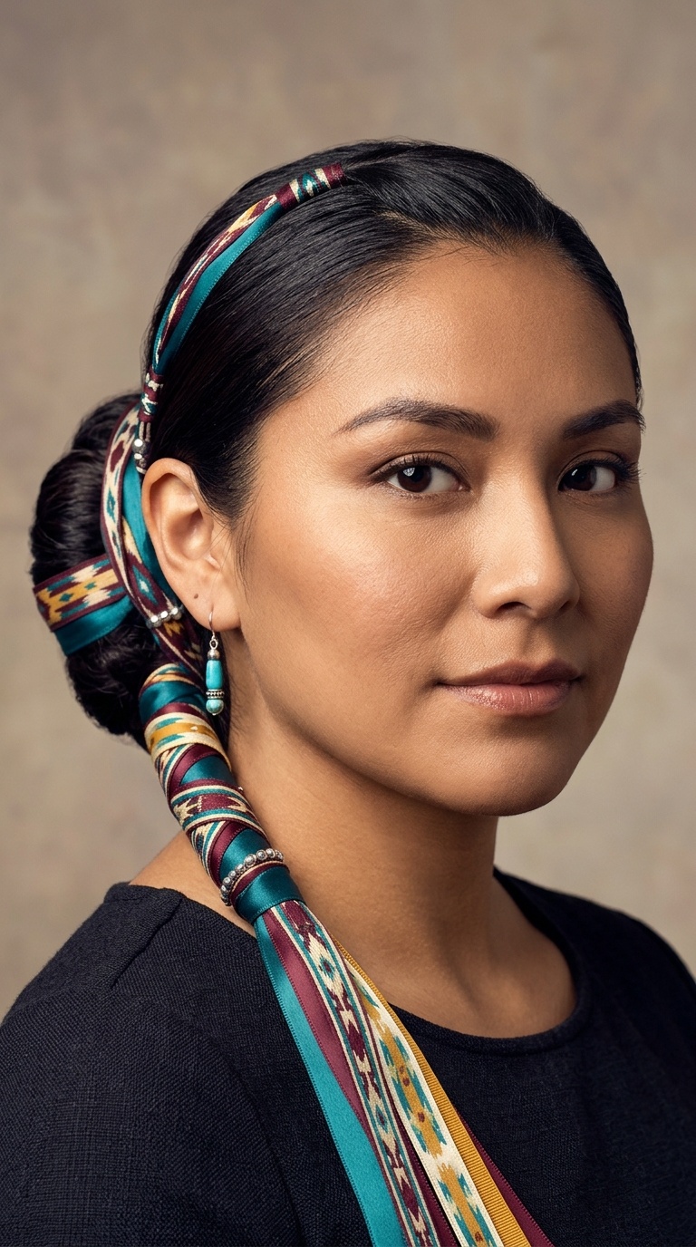 Navajo-Inspired Tsiiyéél with Modern Ribbon