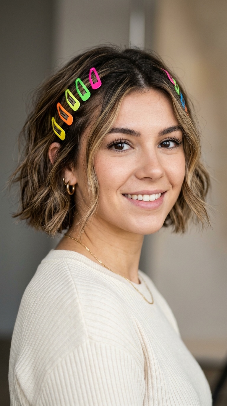Neon 90s Snap Clips