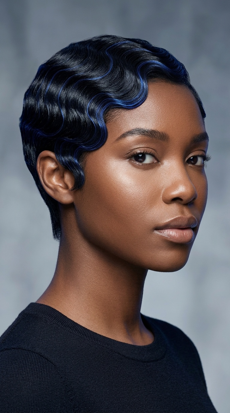 Neon Edge Finger Waves