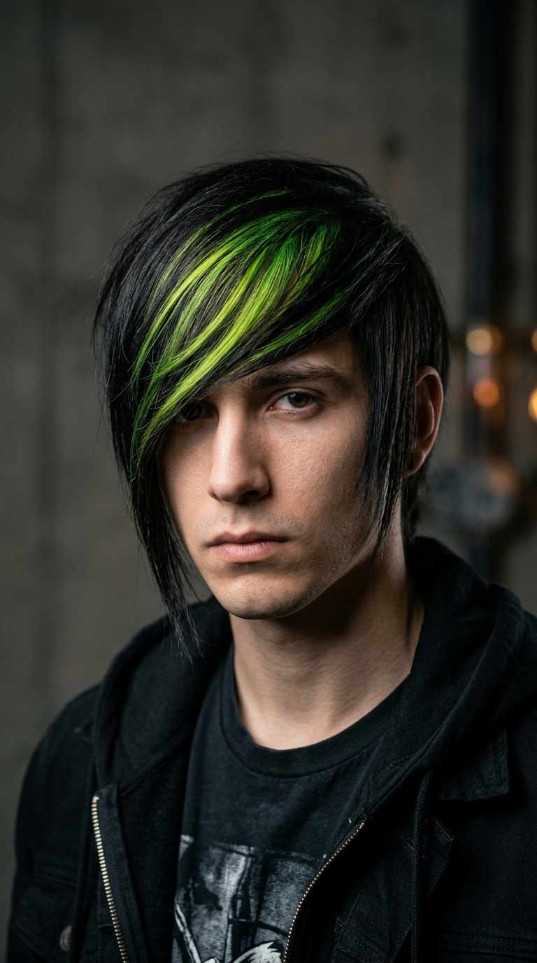 Neon Green Accent Swirl