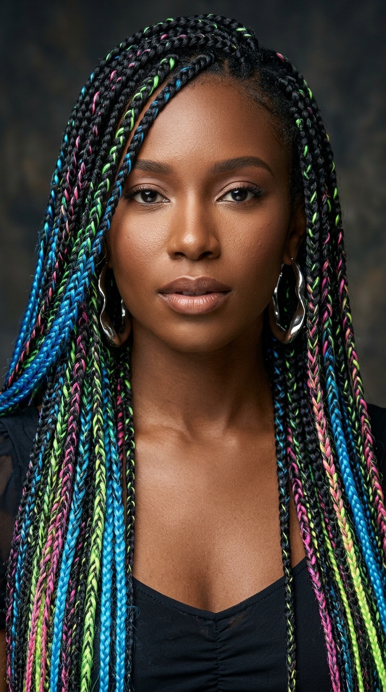 Neon-Infused Extra Long Box Braids