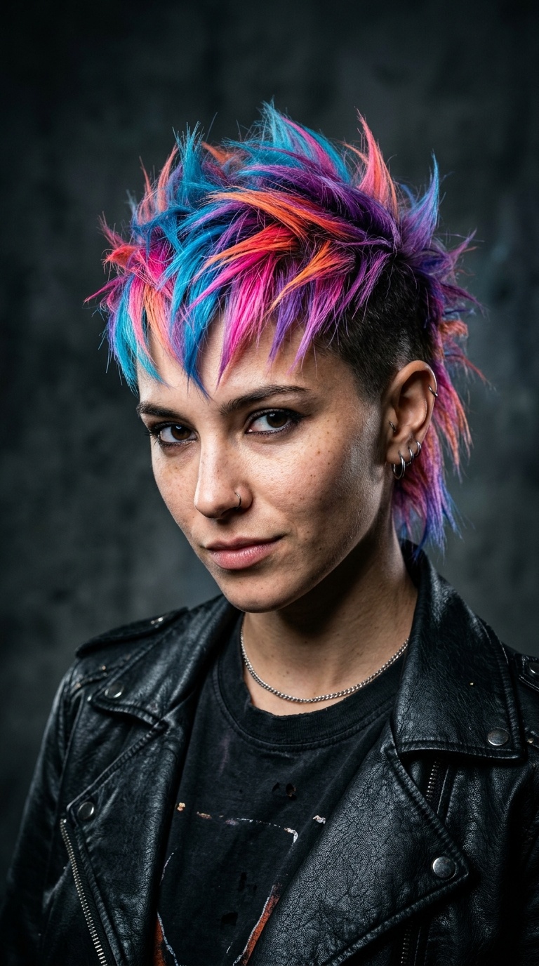 Neon Spiked Mullet