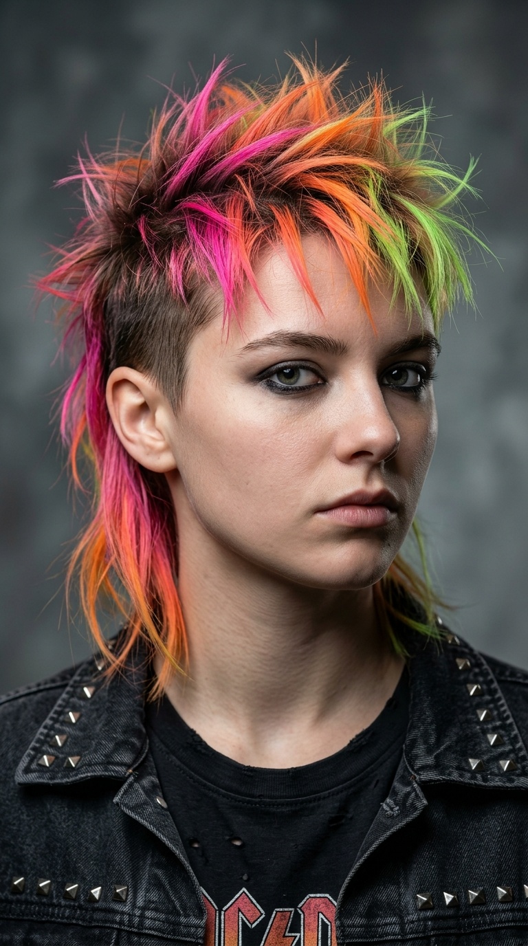 Neon-Tipped Spiky Mullet