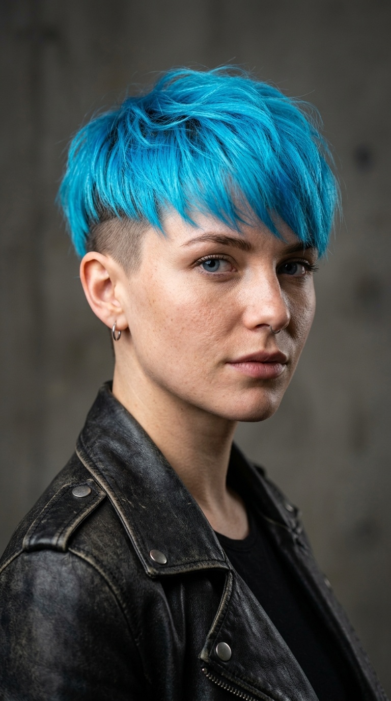 Neon Undercut Pixie