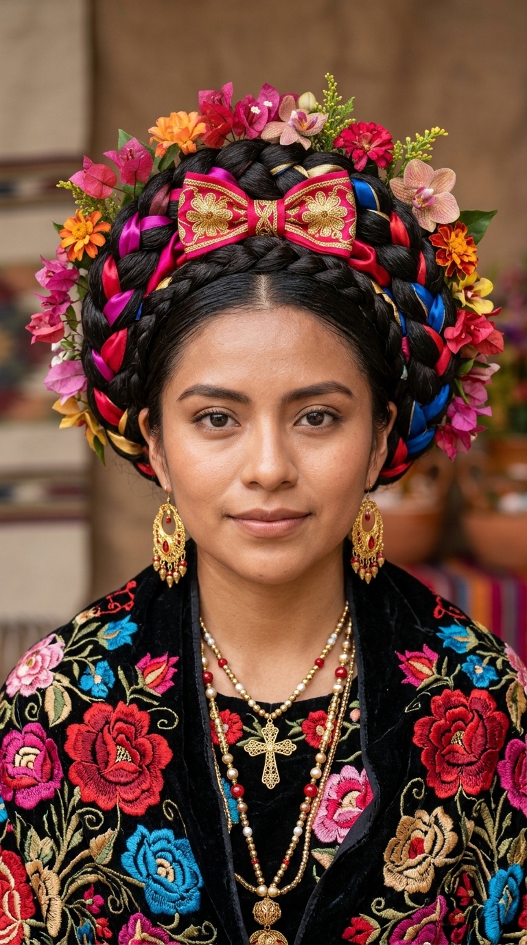 Oaxacan Tehuana Velvet Wrap
