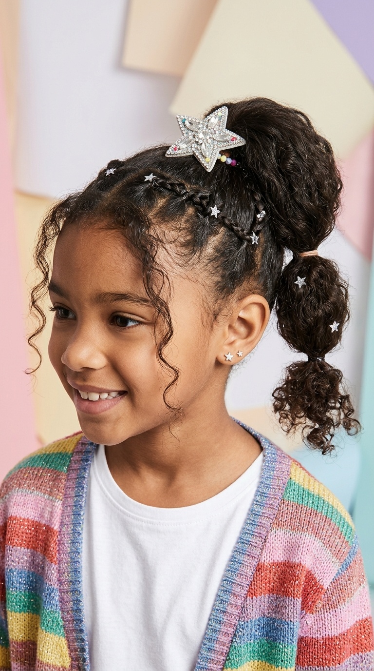 Offset Star with High Ponytail
