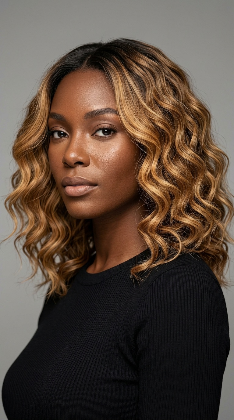 Ombré Honey Blonde Rippled Waves