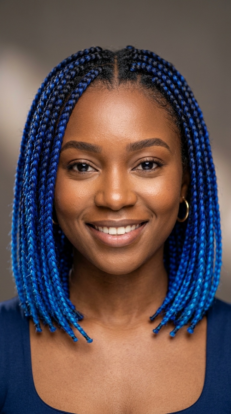Ombre Blue Short Braids