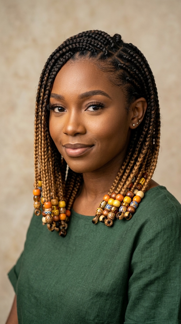 Ombre Braids with Matching Beads