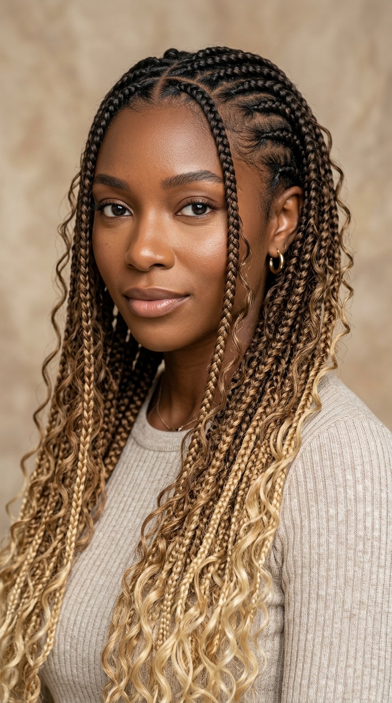 Ombre Brown-to-Blonde Goddess Braids
