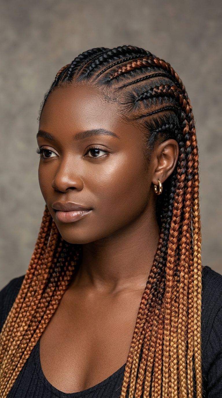 Ombre Colored Feed-In Braids